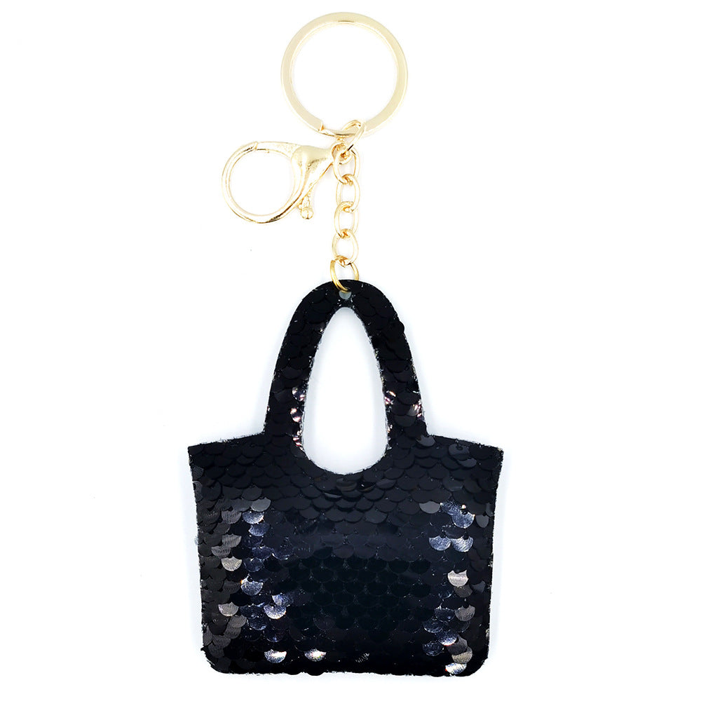 Wholesale Reflective Double-sided Sequin Bag Sequin Car Keychains